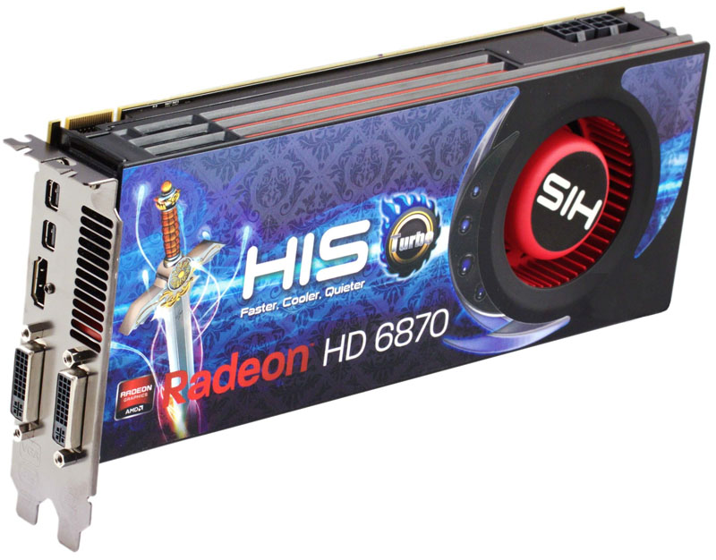 ���������� HIS Radeon HD 6870 - 1024 ��, GDDR5, PCI-E 2.1, 256 bit, Display Port / HDMI / 2x DVI