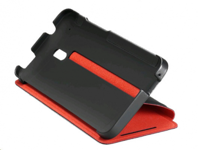      HTC Desire 500 Flip Case with stand Black-red - 