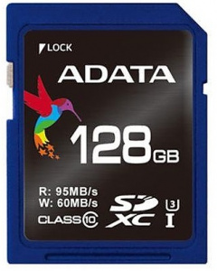     ADATA SDXC Memory Card 128GB UHS-I U2, Blue - 