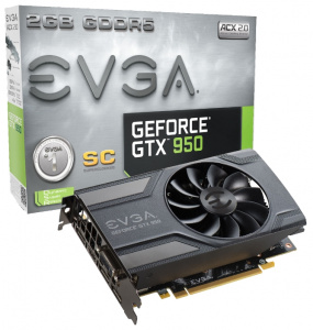  EVGA GeForce GTX 950 (2Gb GDDR5, DVI-I + HDMI + 3xDP)