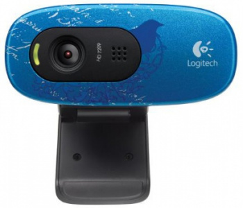   - Logitech HD Webcam C270, Blue Indigo Scroll - 