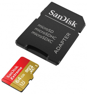     SanDisk Extreme For Action Cameras microSDXC 64Gb UHS-I (U3) + SD- - 