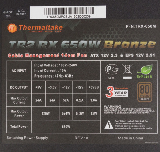  Thermaltake Toughpower TRX-650MPCEU-A (650 )