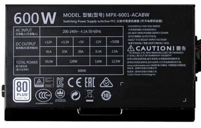   Cooler Master MPX-6001-ACABW-ES 600W