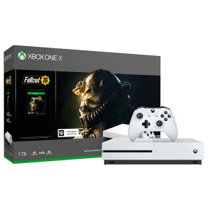   Microsoft Xbox One X 1  (FMP-00058), White + Fallout 76 +  1  Game Pass  Xbox Live Gold