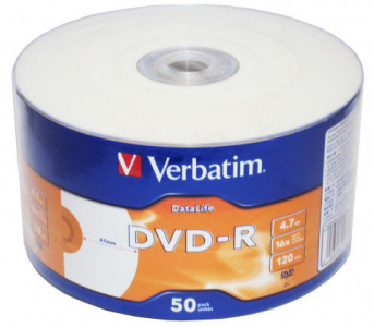 DVD- Verbatim DVD-R DataLife Inkjet Printable, Shrink