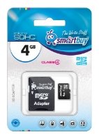     SmartBuy microSDHC Class 4 4GB + SD adapter - 