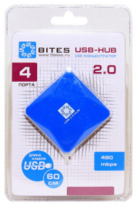   USB- 5bites 4  USB2.0 (HB24-202BL) Blue - 