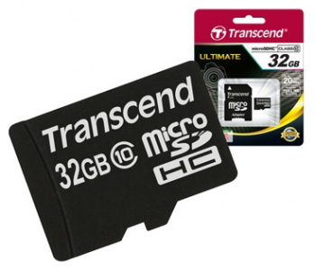     Transcend MicroSDHC 32 Gb class10 +SD- TS32GUSDHC10 - 