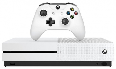   Microsoft Xbox One S 1  (234-00334), White +  Sea of Thieves