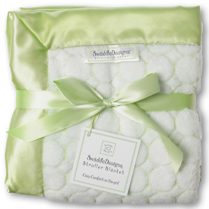  SwaddleDesigns Stroller Blanket Puff Circle, kiwi