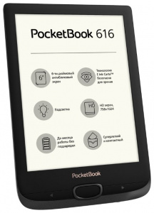   PocketBook 616 6"E-ink Carta PB616 Black