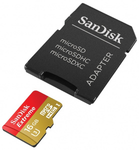     SanDisk Extreme microSDHC 16Gb UHS-I (U3) + SD-   - 