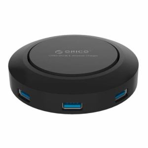   Orico HCP-5US-BK (4xUSB 2.4A, USB-Hub, Qi)