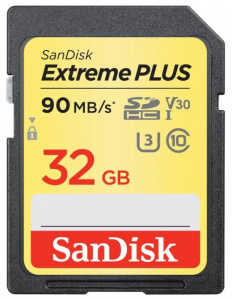    SanDisk Extreme Plus SDHC Class 10 UHS Class 3 V30 90MB/s 32GB - 