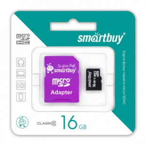     SmartBuy microSDHC 16Gb + SD-, Purple - 