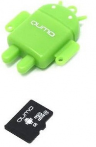     Qumo microSDHC class 10 8GB + Fundroid USB Card Reader, Green - 