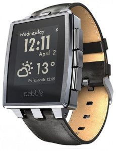 - Pebble Smartwatch Steel, black