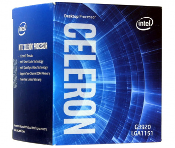  Intel Celeron G3920 Skylake (2900MHz, LGA1151, L3 2048Kb), BOX