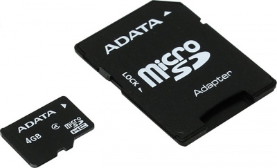     Adata microSDHC Class 4 4GB + SD adapter - 