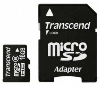     Transcend microSDHC 16Gb + SD- (TS16GUSDHC6) - 