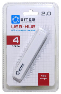   USB- 5bites 4  USB2.0 (HB24-204WH) White - 