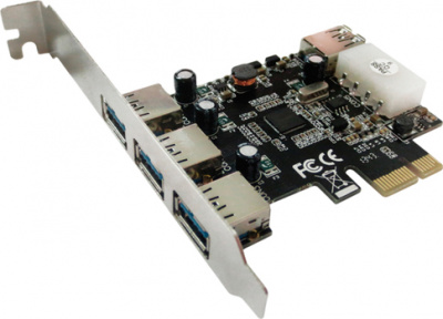  Speed Dragon (EU306A-3-BU01), 3 ext (USB3.0) + 1 int (USB3.0), PCI-Ex1