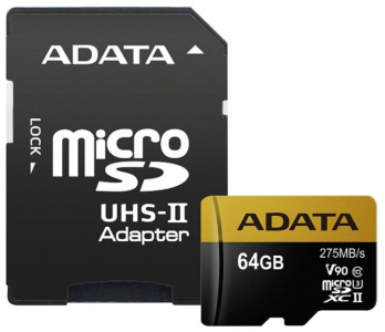     A-DATA 64GB Premier ONE microSDXC (AUSDX64GUII3CL10-CA1) - 