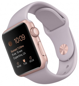 - Apple Watch Sport 38mm with Sport Band Rose Gold Al/Lavender