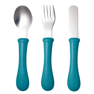    Beaba Set of 3 Cutlery Inox (913402) blue - 