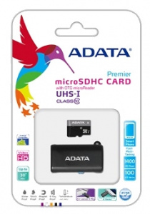     ADATA Premier microSDHC Class 10 UHS-I U1 8GB + OTG Micro Reader - 