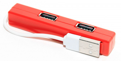   USB- 5bites 4  USB2.0 (HB24-204RD) Red - 