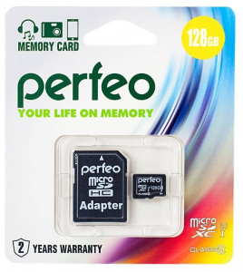     Perfeo microSDXC Class 10 UHS-I 128Gb + SD adapter - 