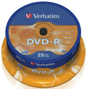 DVD- Verbatim 4.7 Gb, 16x, Cake Box (25)