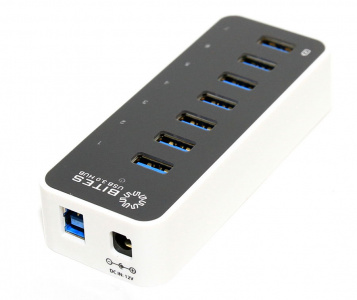   USB- 5bites 7  USB 3.0 (HB37-305PWH) Black-White - 