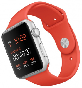 - Apple Watch Sport 42mm with Sport Band Silver Al/Orange