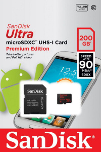     Sandisk Ultra microSDXC 200GB UHS-I, Android + SD- - 