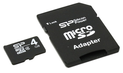     Silicon Power microSDHC 4GB Class 4 + SD- - 