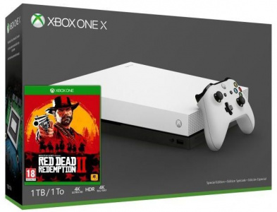   Microsoft Xbox One X, White +  Red Dead Redemption 2