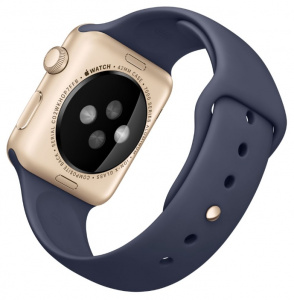 - Apple Watch with Sport Band Gold Al/Mid.Blue