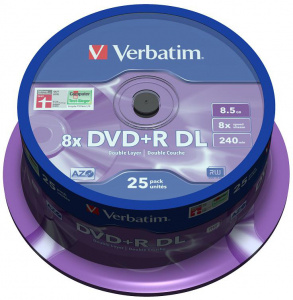 DVD- Verbatim DVD+R 8.5GB Dual Layer