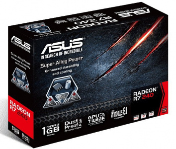  ASUS Radeon R7 240 R7240-1GD3 (600Mhz 1Gb GDDR3, D-Sub + DVI-D + HDMI)