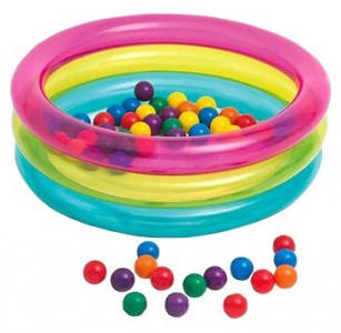 ���� ������ ����� ������� Intex Classic Three Ring Baby Ball Pit 48674 ��������-�������� ������������