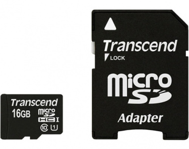     Transcend microSDHC 16Gb UHS-I + SD- (TS16GUSDU1) - 