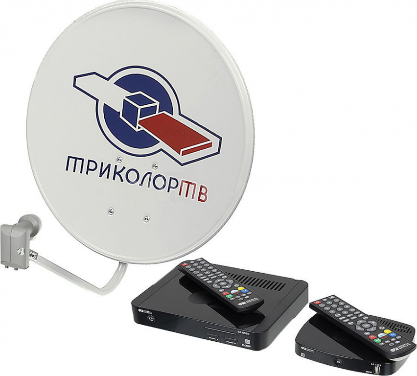 Триколор тв на 1 телевизор. Комплект спутникового телевидения Триколор "Сибирь" GS e501 + GS c591. Комплект Триколор приставка на 2 телевизора. GS-e501 GS-c5911.