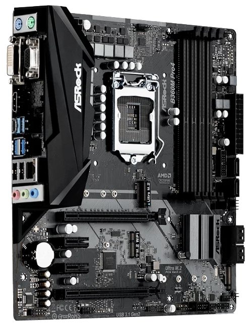 Материнская плата ASRock B360M PRO4 microATX (mATX), чипсет Intel B360 ...