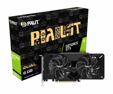  Palit PA-GTX1660Ti DUAL 6G, NVIDIA GeForce GTX 1660TI, PCI-E, (NE6166T018J9-1160C) 6144Mb