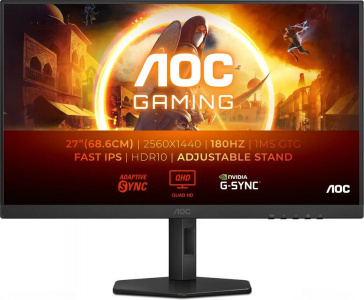 ���� ������ ������� 27" AOC Q27G4XF ������ 2560x1440/180Hz/Fast IPS/0.5ms/HDMI ��������-�������� ������������