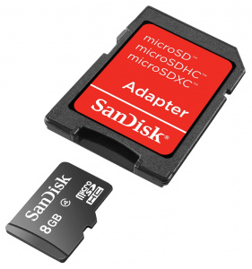 Фото товара Карта памяти Sandisk microSDHC 8GB + SD-адаптер интернет-магазина ТопКомпьютер