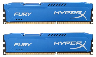   HyperX Fury HX318C10FK2/16 (2x 8 Gb, DDR3 DIMM, 1866 MHz, CL10), Blue